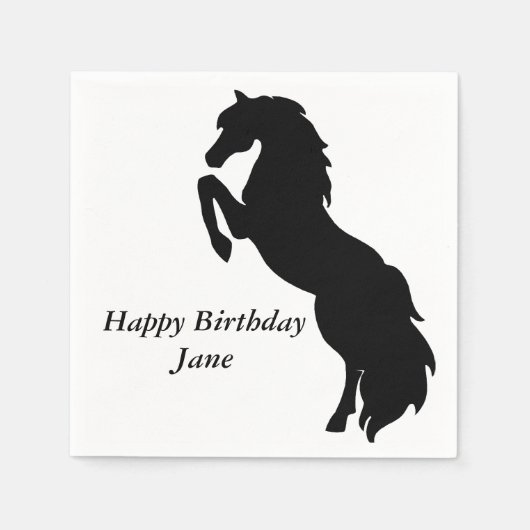 zwart fokpaard servet (Voorkant)