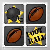 Zwart Football Poster (Voorkant)