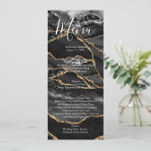 Zwart Formal Minimalistisch Fancy Luxe Bruiloft Me Menu (Staand voorkant)