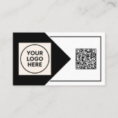Zwart formeel QR-code professioneel zakelijk moder Visitekaartje (Achterkant)