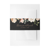 Zwart Formele Royal Floral bruiloft uitnodiging Uitnodigingen Wikkel (Voorkant Voorbeeld)