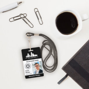 Zwart Foto & 2 Logo's Medewerker ID Badge