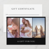 Zwart fotocollage Fotografie Gift Certificate (Voorkant / Achterkant)
