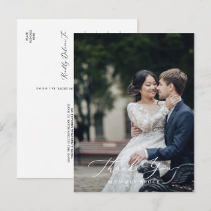 Zwart fotosjabloon fijn maken Bedankt Briefkaart