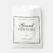 Zwart Frame Script Zakelijk Logo Grootse Opening  Bedankzakje (Voorkant)