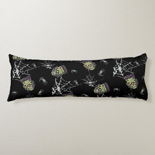 🖤 Zwart Frankenstein Sierkussen 💀🛋️ Lichaamskussen (Voorkant)