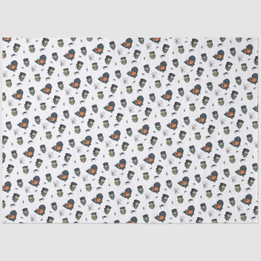 🖤 Zwart Frankenstein Weefselpapier 💀🎃 Tissuepapier (Voorkant)