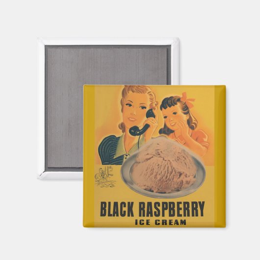 Zwart frasberry ijs en magneet (Voorkant / Achterkant)