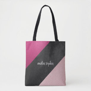 Zwart, Fuchsia en roze, op maat gemaakt Draagtas