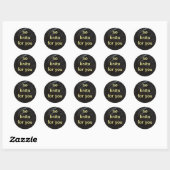 Zwart garen ronde sticker (Vel)