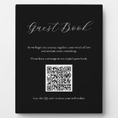 Zwart Gastenboekteken met QR Code Plaque Fotoplaat (Voorkant)