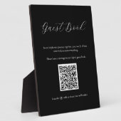 Zwart Gastenboekteken met QR Code Plaque Fotoplaat (Zijkant)