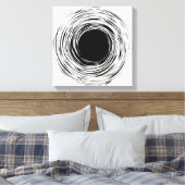 Zwart Gat abstract zwart-wit ontwerp Canvas Afdruk (Insitu (Slaapkamer))