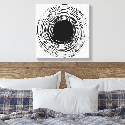Zwart Gat abstract zwart-wit ontwerp Canvas Afdruk (Insitu (Slaapkamer))