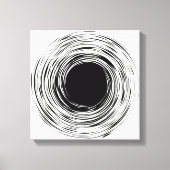 Zwart Gat abstract zwart-wit ontwerp Canvas Afdruk (Voorkant)