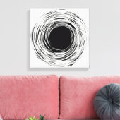 Zwart Gat abstract zwart-wit ontwerp Canvas Afdruk (Insitu (Woonkamer))