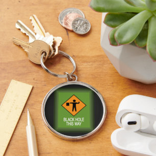 Zwart Gat Deze Manier Zoom Lijst Sleutelhanger