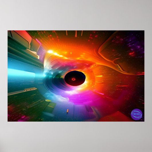 ZWART GAT IN DIGITAAL NEON POSTER (Voorkant)