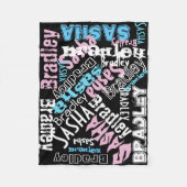 Zwart geblanket Chalkboard Names Fleece Blanket (Voorkant)