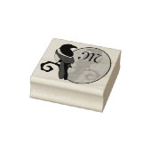Zwart geborsteld Magpie Monogram Rubberstempel (Stempel)
