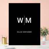 Zwart Gebrandmerkt Logo | Bedrijfsbedrijf Maatscha Acryl Bord (Huwelijk)