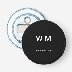 Zwart Gebrandmerkt Logo Bedrijfsbedrijf Maatscha Button Flesopener