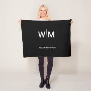 Zwart Gebrandmerkt Logo Bedrijfsbedrijf Maatscha Fleece Deken