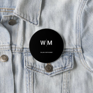 Zwart Gebrandmerkt Logo Bedrijfsbedrijf Maatscha Ronde Button 7,6 Cm