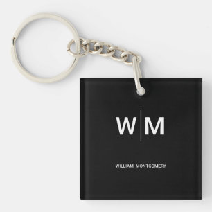 Zwart Gebrandmerkt Logo Bedrijfsbedrijf Maatscha Sleutelhanger