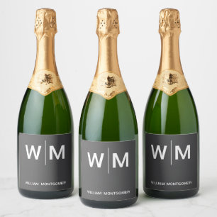 Zwart Gebrandmerkt Logo Bedrijfsbedrijf Maatscha Sparkling Wijnetiket