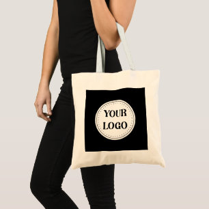 Zwart Gebrandmerkt Logo Zakelijk Bedrijfsbedrijf Tote Bag