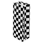 Zwart gecontroleerd wijn cadeautas (Voorkant Gekanteld)