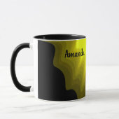 Zwart-geel abstract patroonschilderij mok (Links)