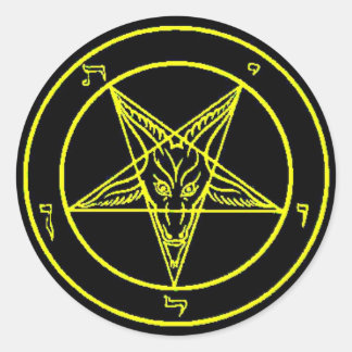 Zwart/geel Baphomet Stickers