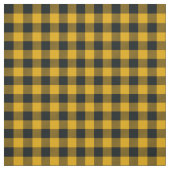 Zwart & Geel Bizon Damast Geruit Rustiek Stof (Swatch)