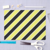 Zwart, geel en wit gestreept tissuepapier (Craft)