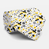 Zwart geel football silhouet patroon stropdas (Opgerold)