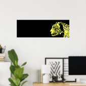 Zwart & geel Jaguar Pop Art Poster (Thuiskantoor)