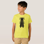 Zwart geel jasje Insect afdrukken T-shirt (Voorkant volledig)