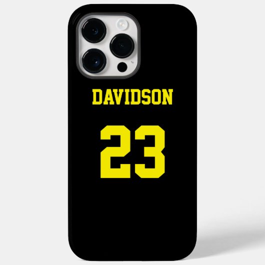 Zwart-geel Jersey Naam Nummer Case-Mate iPhone Case (Achterkant)