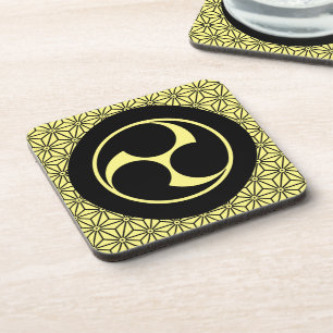  zwart geel Kobayakawa Japan Mon Grafisch Bier Onderzetter