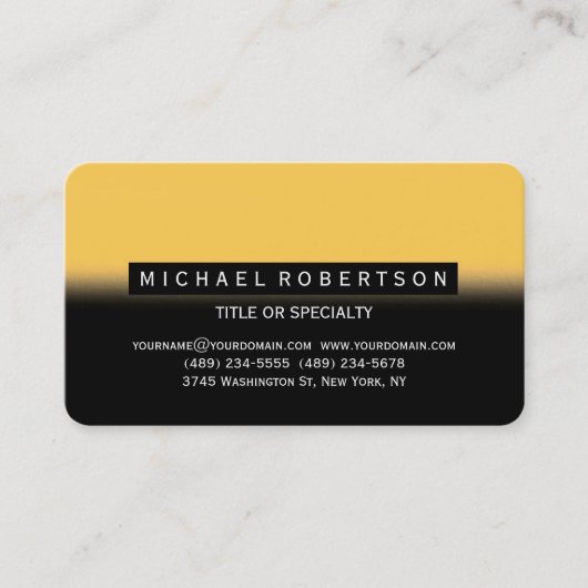 Zwart geel korner Charming Visitekaartje (Voorkant)