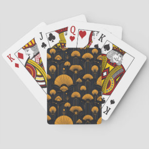 Zwart-geel kunstdeco pokerkaarten