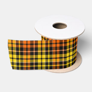 Zwart Geel Oranje Geruit Schotse Ruit Design Lint