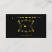 zwart geel oriëntalistisch Ornament Visitekaartje (Voorkant)