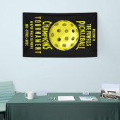 Zwart Geel Pickleball Toernooi Spandoek (Beurs)