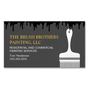 Zwart Geel Professioneel Huis Schilder Magnetisch Visitekaartje