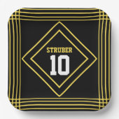 Zwart-geel-sportthema Papier Bord (Voorkant)