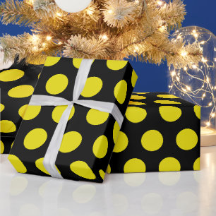 Zwart & geel stippen modern chic cadeaupapier