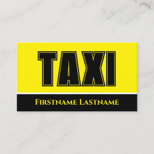 Zwart geel TAXI nacht taxi chauffeur service Visitekaartje